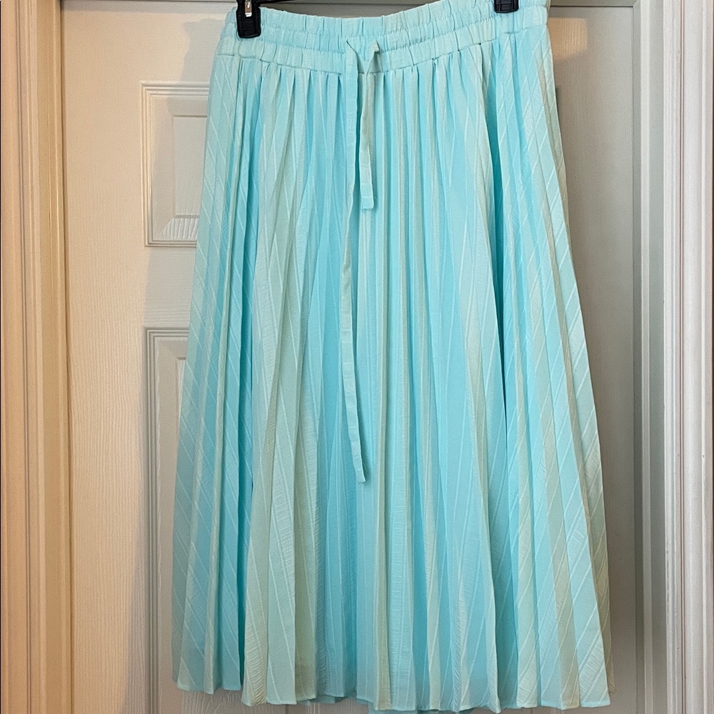 Clear out sale! Ryegrass - Light Teal, Light Blue, Pleated Skirt